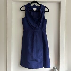J. Crew silk sleeveless ruffle collar mini dress